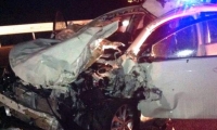 اصابتان خطيرتان وثلاثة متفاوته في حادث اصطدام سياره ببقره شرق الرامة